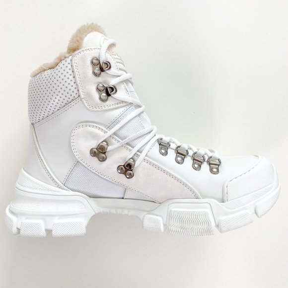 NWT Gucci x SEGA | Flashtrek Calfskin Merino Wool Leather High Top Boots Sz 39.5 - Picture 12 of 15